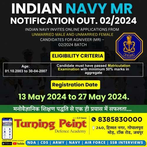 Indian Navy MR Notification 2024